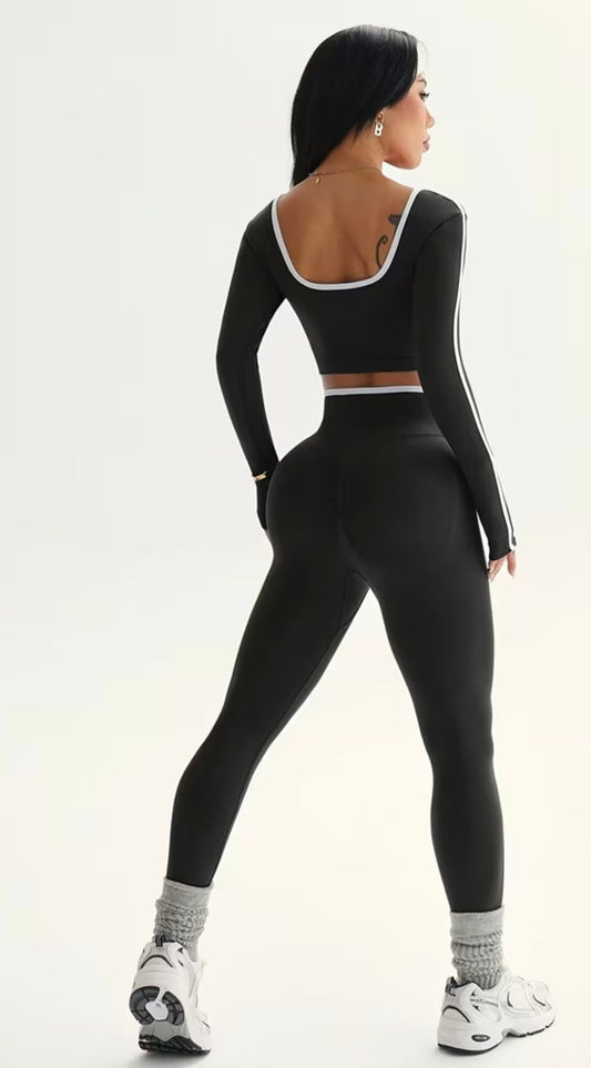 conjunto negro c/mangas